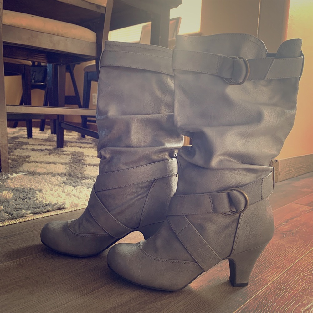 Gray boots